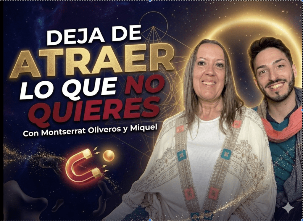 Montserrat Oliveros y Miquel explicando la estrategia de reprogramación mental para dejar de atraer problemas.
