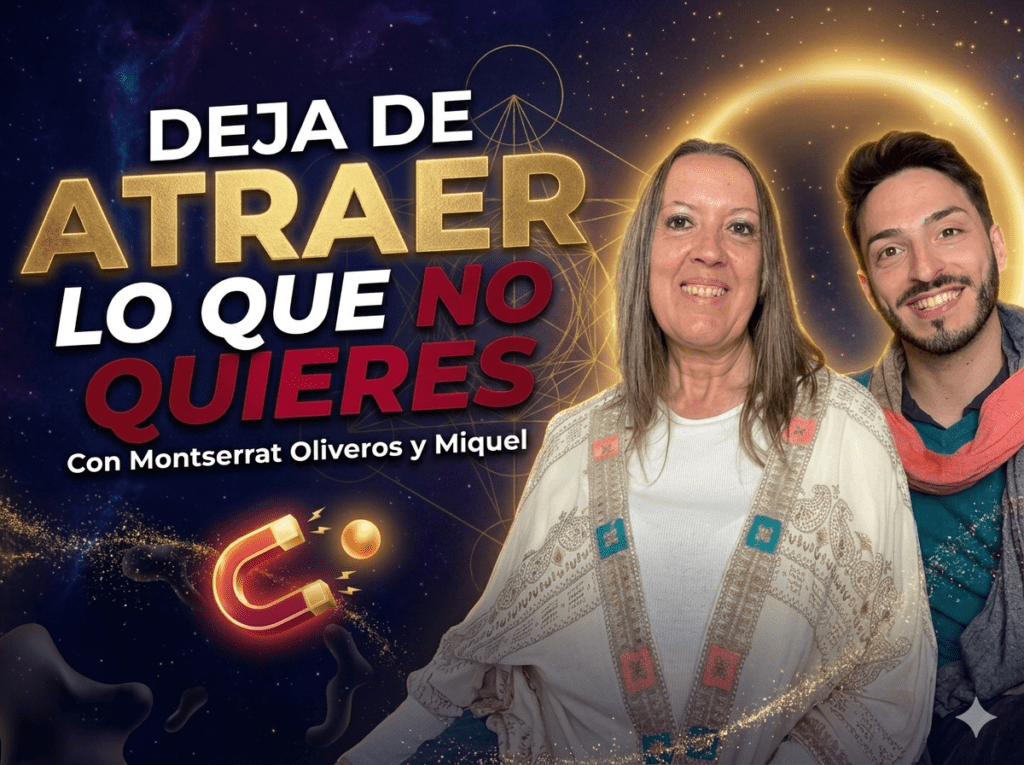 Montserrat Oliveros y Miquel explicando la estrategia de reprogramación mental para dejar de atraer problemas.